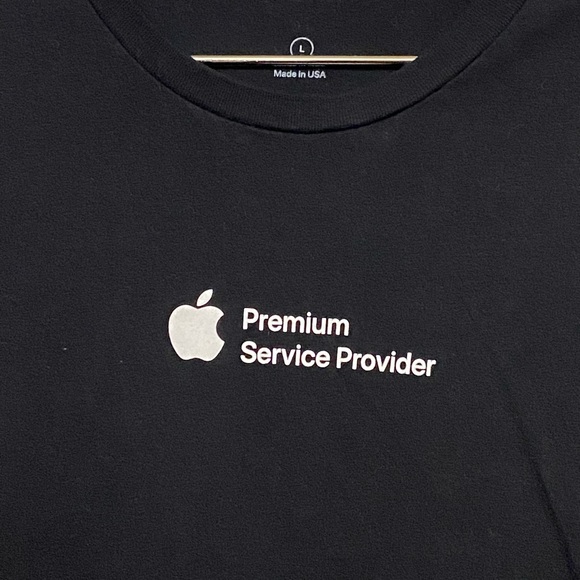 Apple Macintosh Cell Phone / Computer Premium Service Provider Mens L T-Shirt - Picture 4 of 5